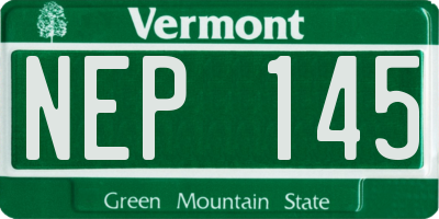 VT license plate NEP145