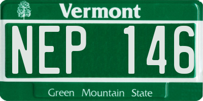 VT license plate NEP146