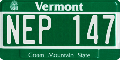 VT license plate NEP147