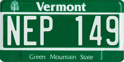 VT license plate NEP149