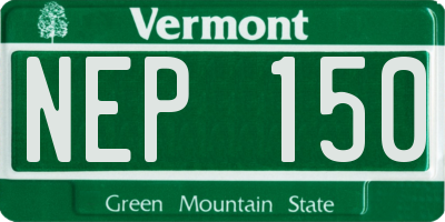 VT license plate NEP150