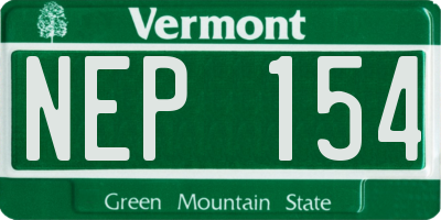 VT license plate NEP154
