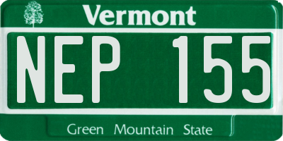 VT license plate NEP155