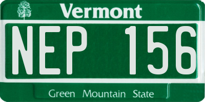 VT license plate NEP156