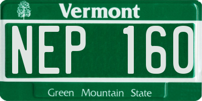 VT license plate NEP160
