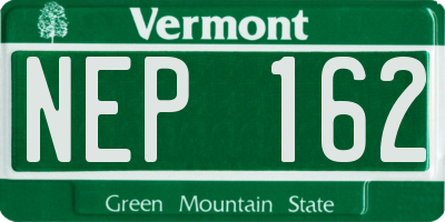 VT license plate NEP162