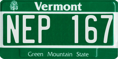 VT license plate NEP167