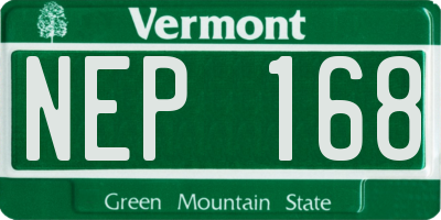 VT license plate NEP168