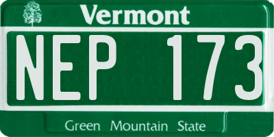 VT license plate NEP173