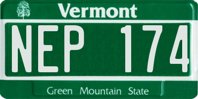 VT license plate NEP174