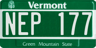 VT license plate NEP177