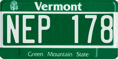VT license plate NEP178
