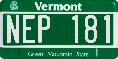 VT license plate NEP181