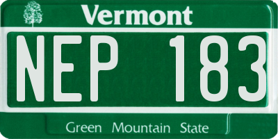VT license plate NEP183