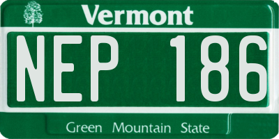 VT license plate NEP186