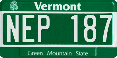 VT license plate NEP187