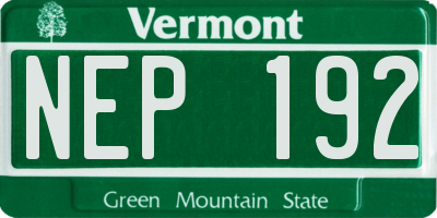VT license plate NEP192