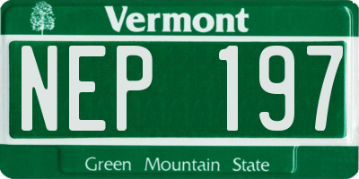 VT license plate NEP197
