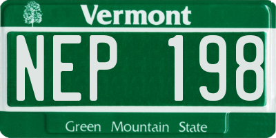 VT license plate NEP198