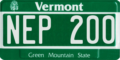 VT license plate NEP200