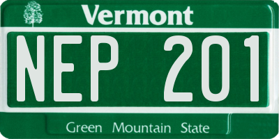 VT license plate NEP201