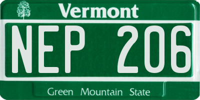 VT license plate NEP206