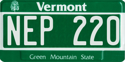 VT license plate NEP220