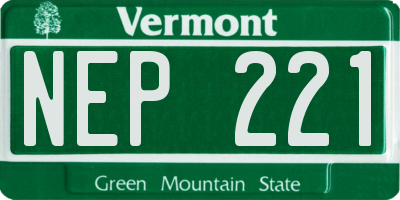 VT license plate NEP221