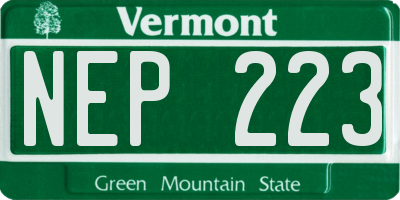 VT license plate NEP223
