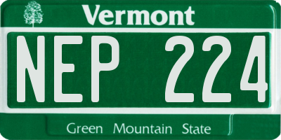 VT license plate NEP224