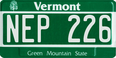 VT license plate NEP226