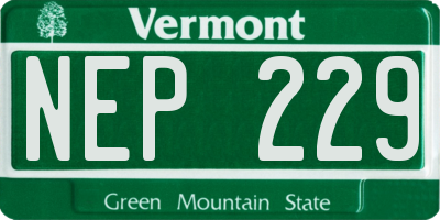 VT license plate NEP229