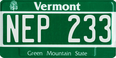 VT license plate NEP233