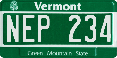 VT license plate NEP234