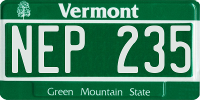 VT license plate NEP235