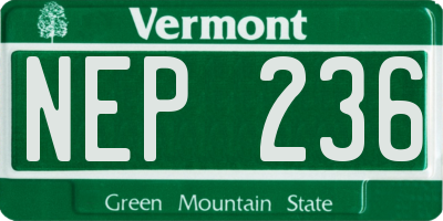 VT license plate NEP236