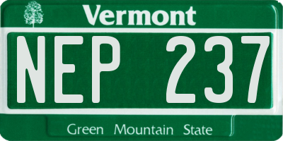 VT license plate NEP237