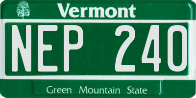 VT license plate NEP240