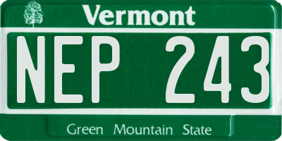 VT license plate NEP243
