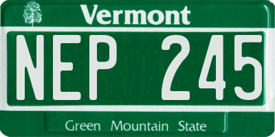 VT license plate NEP245