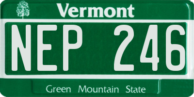 VT license plate NEP246
