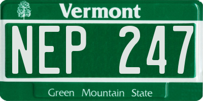 VT license plate NEP247