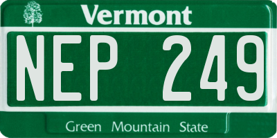 VT license plate NEP249