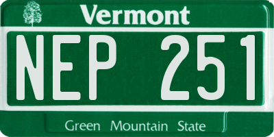 VT license plate NEP251