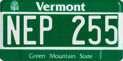 VT license plate NEP255