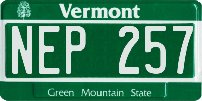 VT license plate NEP257