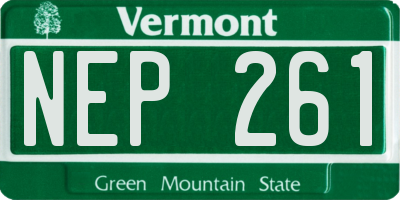 VT license plate NEP261