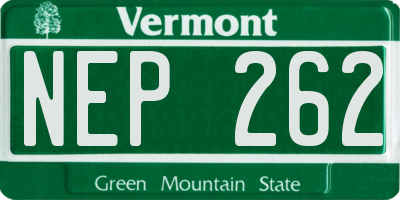 VT license plate NEP262