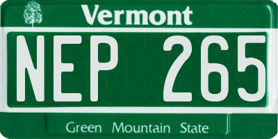 VT license plate NEP265