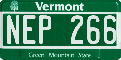 VT license plate NEP266